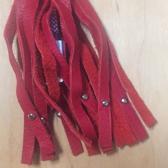 Free People Leather Tassel iPhone Charger keychain - Picture 4 of 6